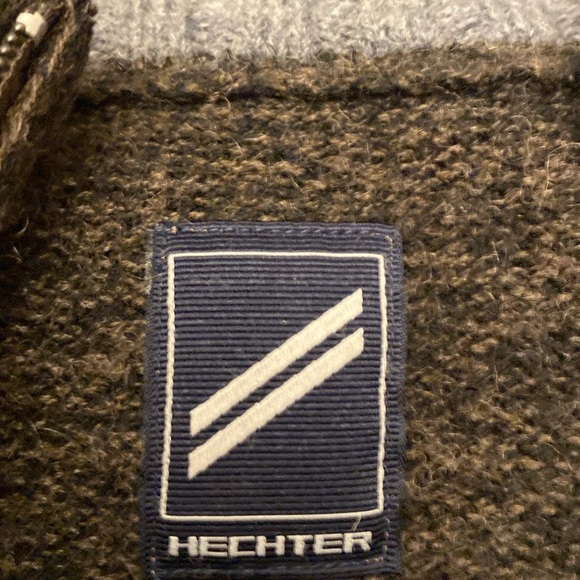 Cabin Core Hechter Men’s LARGE Sweater Wool Full Zip Grey - Picture 3 of 12